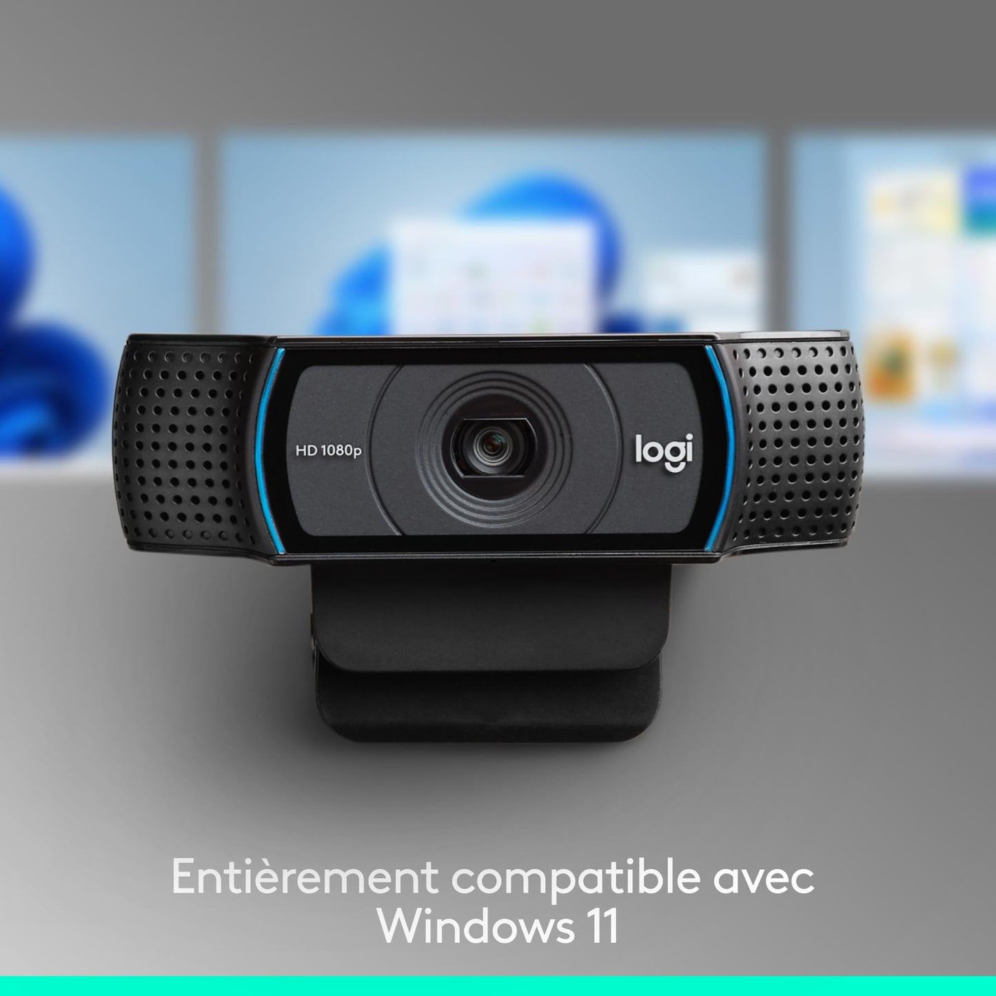 Logitech Webcam C920 HD Pro, Appels et Enregistrements Vidéo Full HD 1080p, Webcam Streaming, Deux Microphones, Petite, Agile, Réglable, PC/Mac/Portable/Tablette/Chromebook - Noir