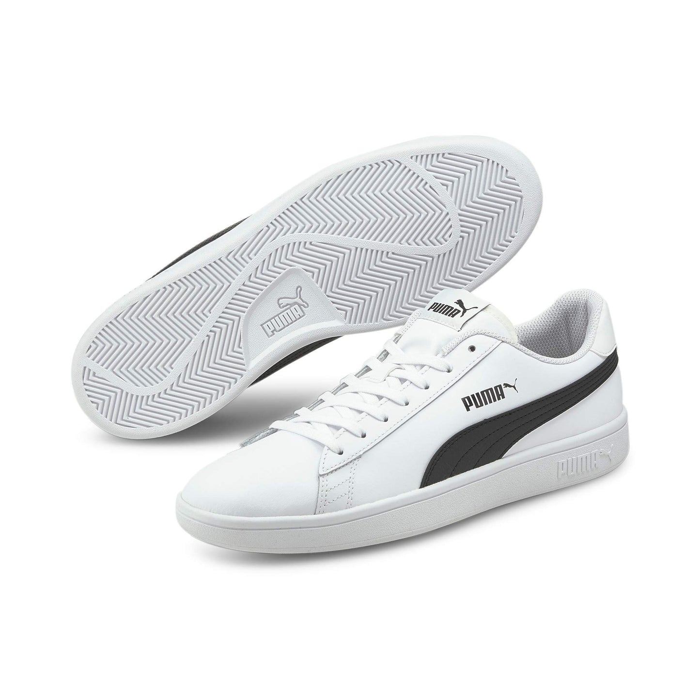 PUMA Unisex Smash V2 L Baskets, Puma White Puma Black, 45 EU