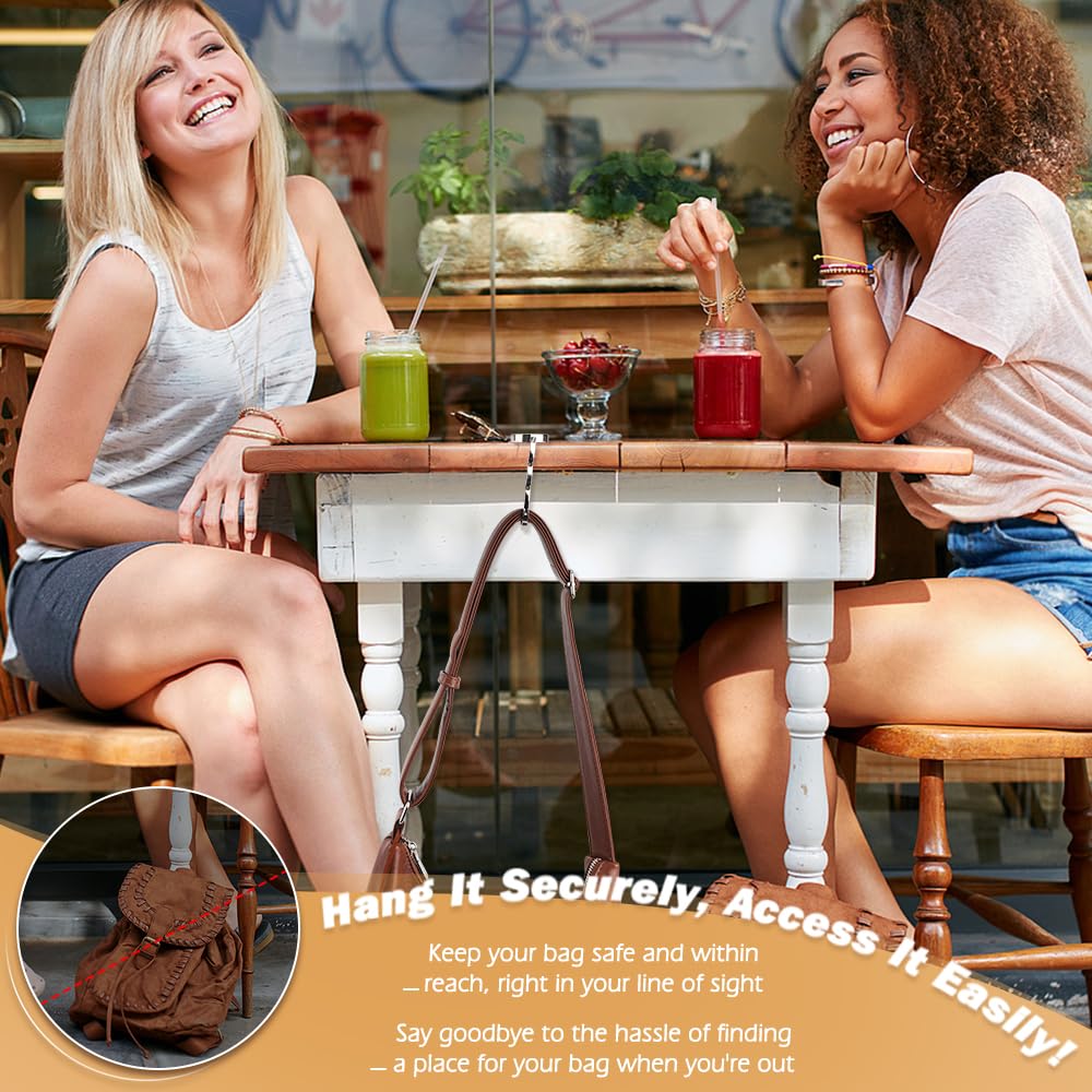 2PCS Lettre A-Z Crochet de Sac à Main, Accroche Sac à Main Initial Personnalisé pour Table, Porte Sac à Main Lettre Florale, Porte Sac à Main Pliable pour Femme, Crochet de Sac à Main pour Table (I)