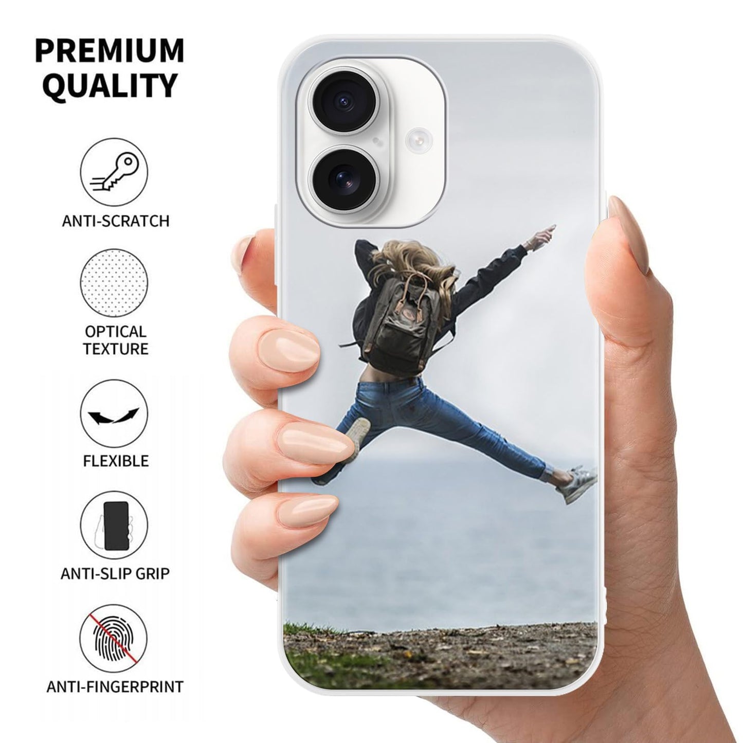 Yoedge Coque Personnalisée pour iPhone 17 Case 6,3" Personnalisable Housse avec Votre Propre Photo Image Texte Nom Étuis Souple TPU Personnaliser Custom Nero Cover pour iPhone 17
