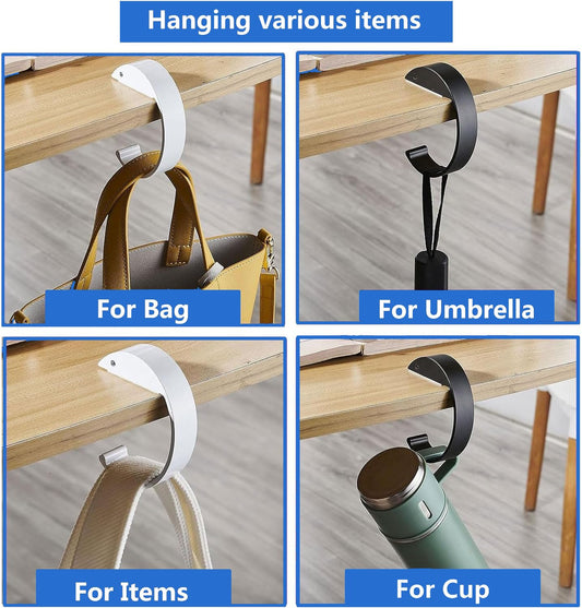 Yuandream Crochet de sac à main, 3 Pièces Supports de Sac pour Table, En forme de C, Porte Sac Métal, Accroche Sac a Main pour Table, pour Sacs à Main au Bureau, au Restaurant, Cintre