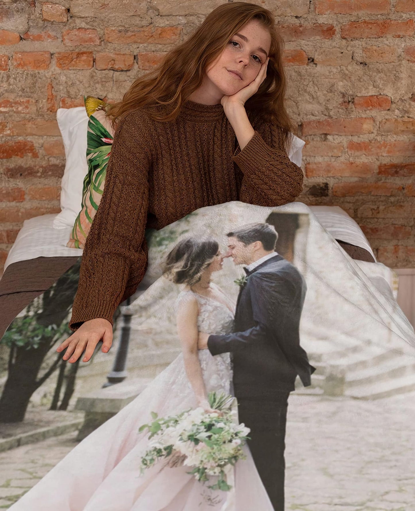 Plaid Personnalisé Photo Couverture Personnalisée Photo Et Texte Anniversaire Cadeau De Vacances pour Papa, Maman, Enfants, Animaux De Compagnie, Amis Ou Amoureux Cadeau pour Noël (1 Photo)