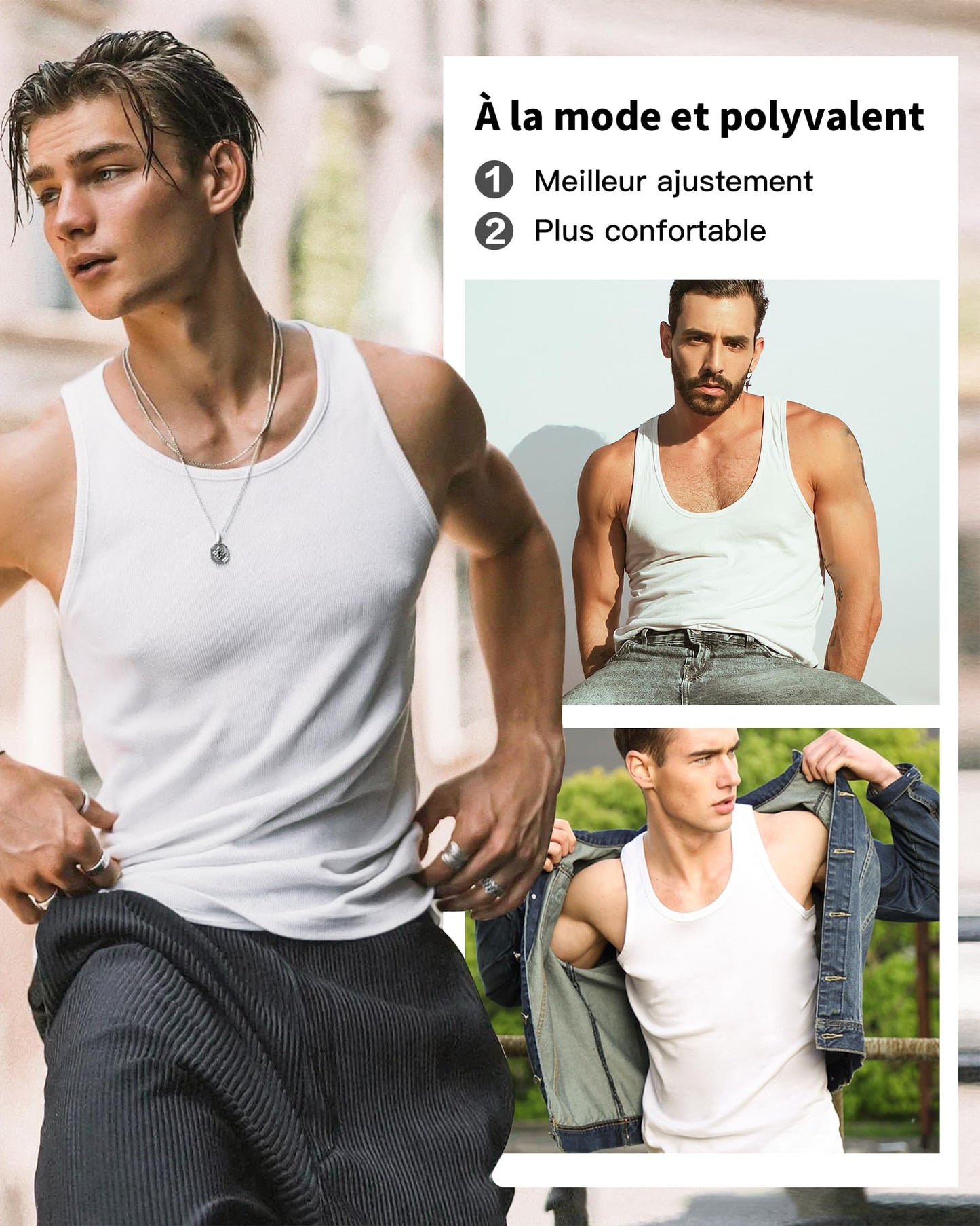 Smart Sir Débardeur Homme Lot de 3/5 100% Coton Maillot de Corps Toutes Les Tailles et Les Couleurs