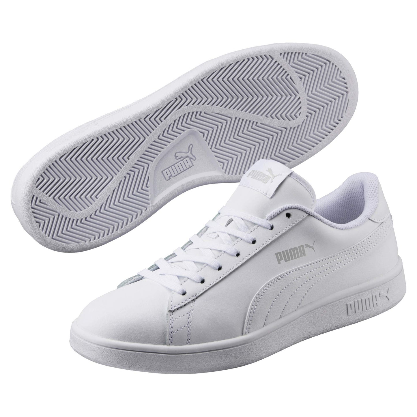 PUMA Puma Smash v2 L Baskets Mixte, Puma Blanc Puma Blanc, 42.5 EU