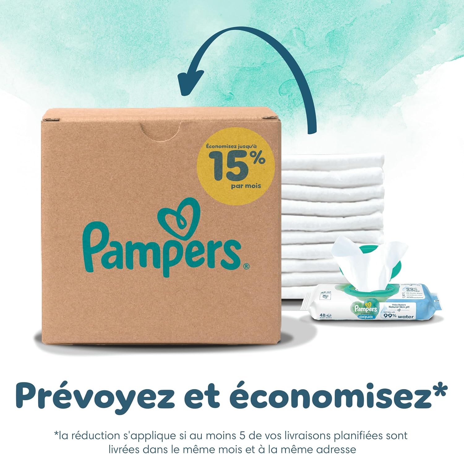 Pampers Harmonie, Taille 1, 180 Couches, 2-5kg, Protection Douce Pour La Peau Avec 100% D’Absorption Pampers, Pack 1 Mois