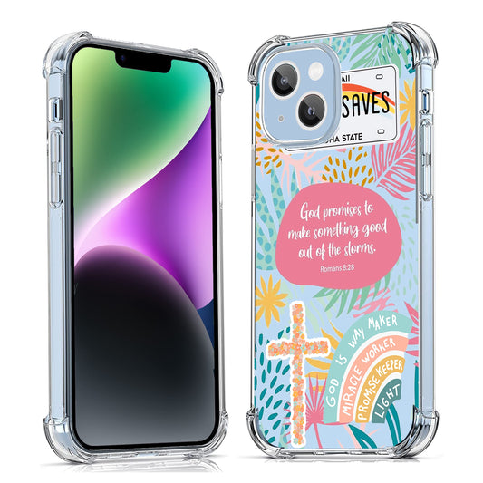 Vesidurt Jesus God Coque transparente pour iPhone 14 avec citations de positivité chrétienne, coque de protection tendance en TPU souple compatible avec iPhone 14