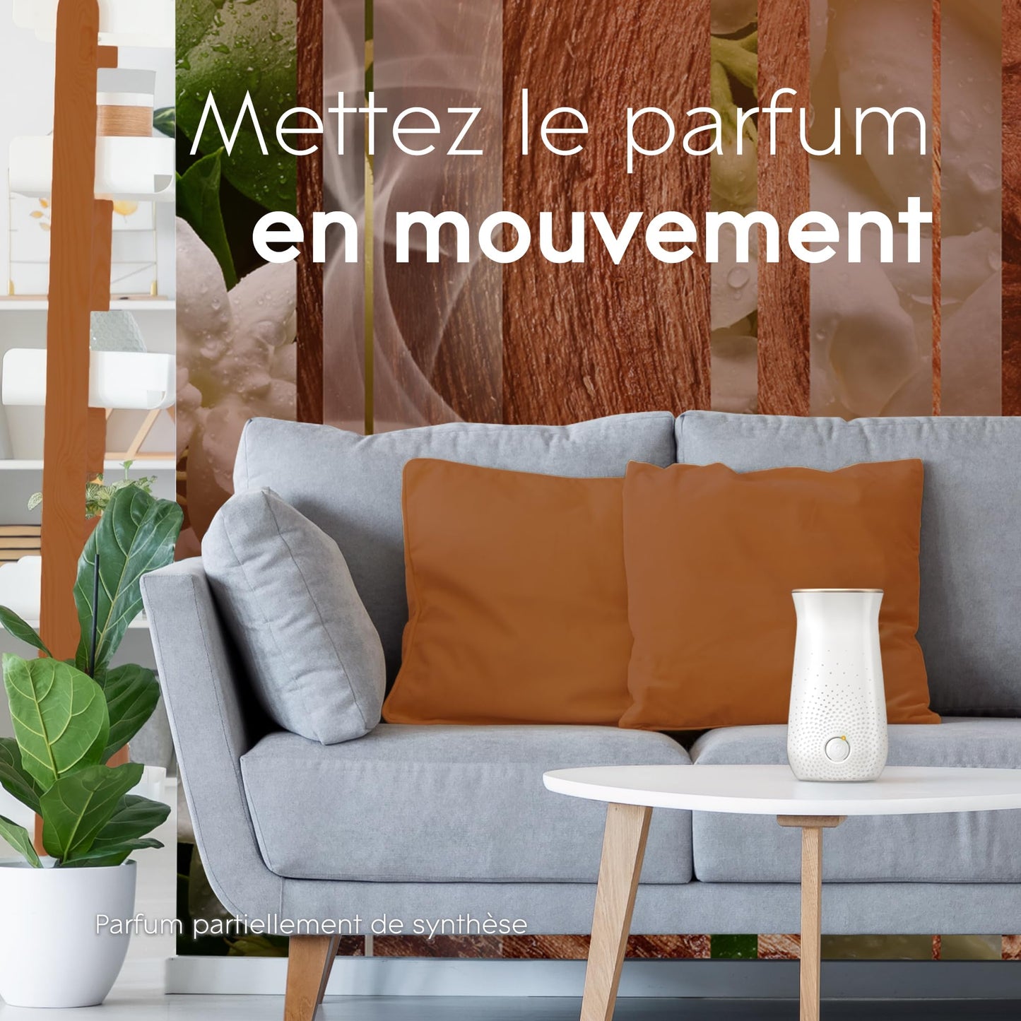 Glade Sense & Spray Diffuseur à Détection de Mouvement - Infusé Aux Huiles Essentielles - Jusqu'à 2 Mois de Parfum - Sensual Sandalwood & Jasmine - 1 Diffuseur + 1 Recharge