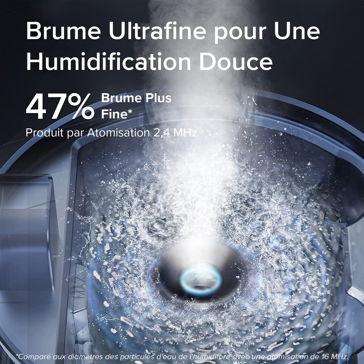 LEVOIT Humidificateur d'Air Chambre 3L Top-Fill, 25H d'Autonomie, <28dB Ultrasonique Silencieux, avec Veilleuse, Diffuseur, Arrêt Automatique, Buse à 360°, Brume Froide, Sans BPA pour Dual 150
