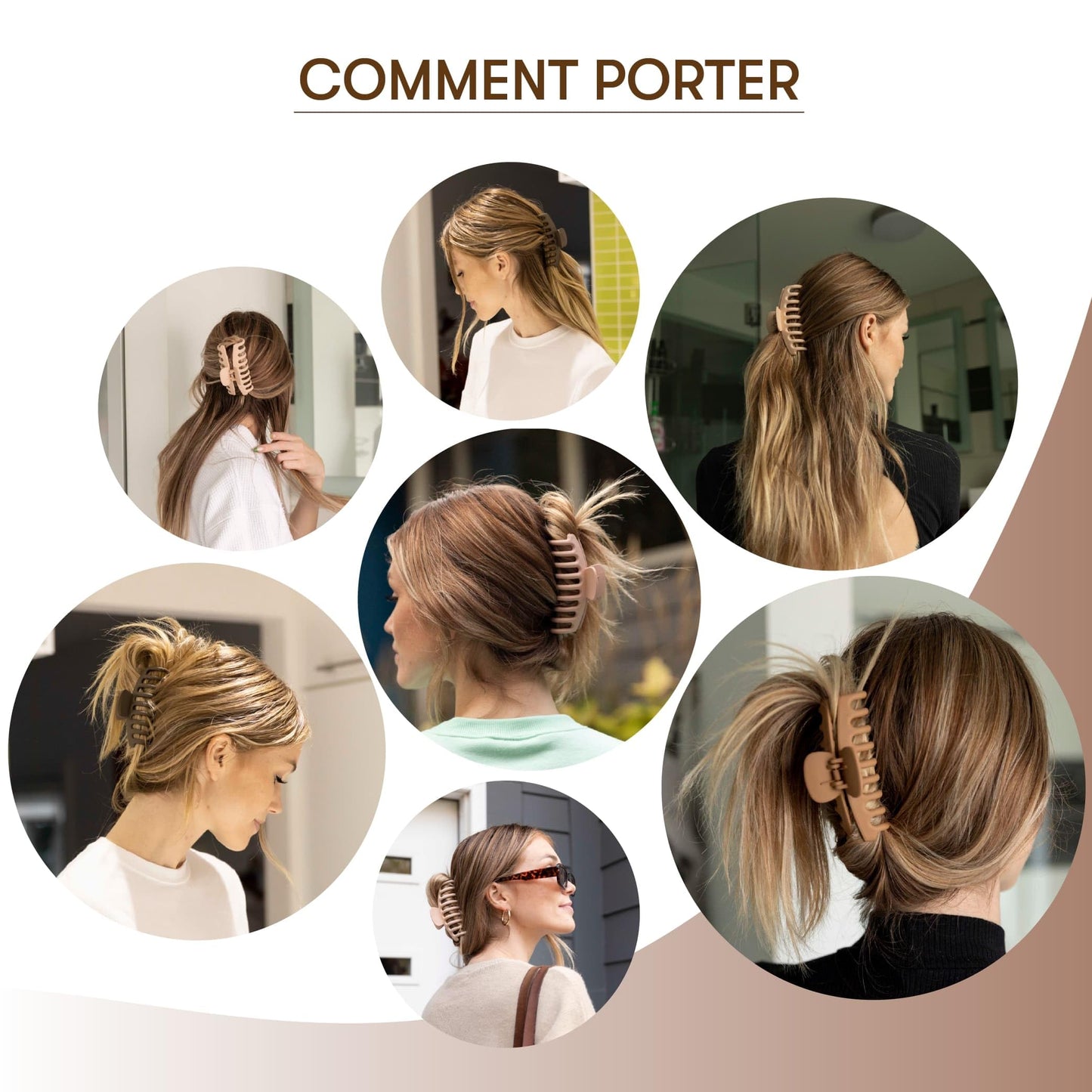 FRAMAR Grosse Pince Cheveux Femme - Pince a Cheveux Femme, Pinces à Cheveux Pour Femmes, Pince à Cheveux Femme, Pince Crabe Cheveux Femme, Hair Clip, Pinces Cheveux, Grande Pince Cheveux – Neutre 4pc