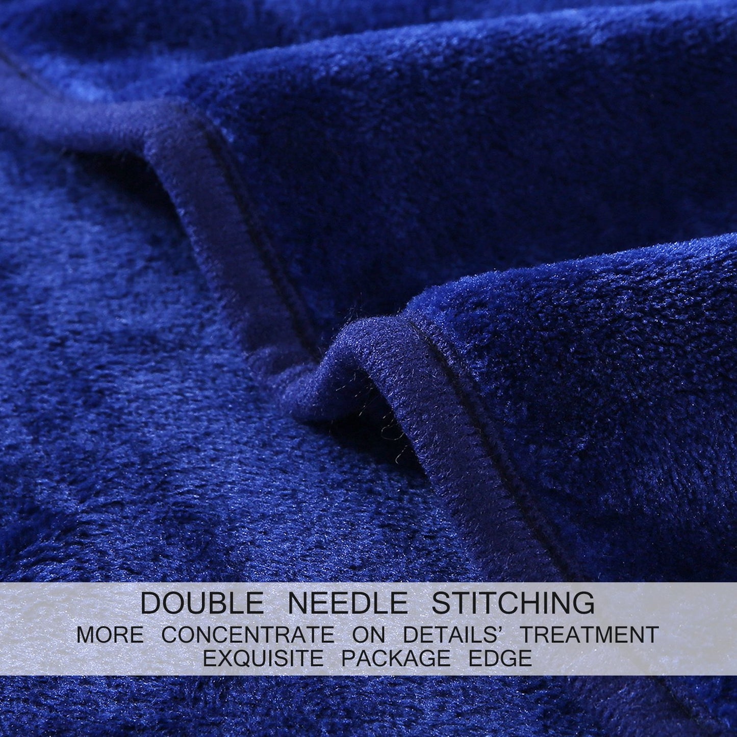 HOZY Plaid Couverture Polaire 220x240cm Bleu Fonce Doux et Chaude - 350GSM Couverture de Lit 2 Personnes et Plaid Canapé Flanelle - Réversible Double Face