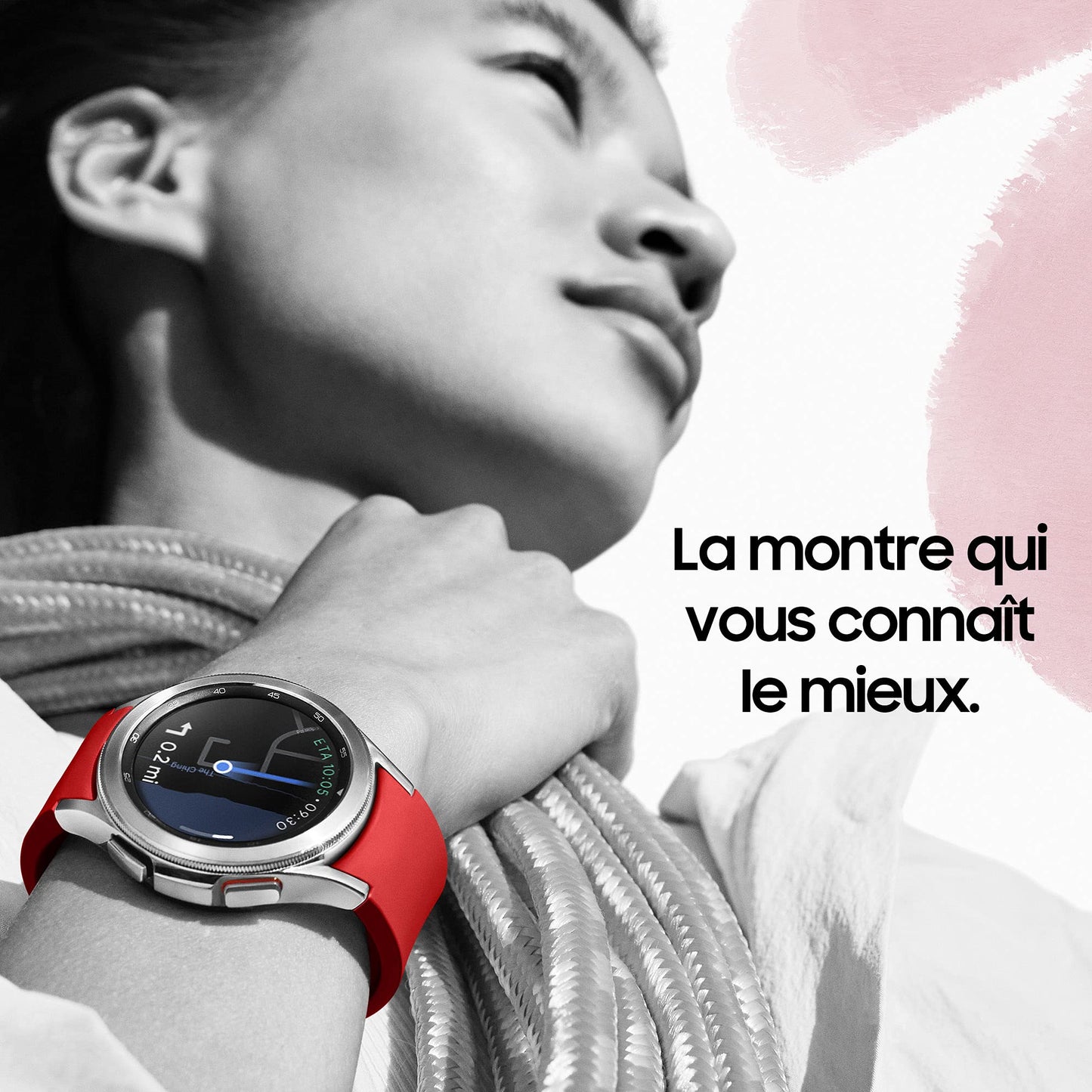 Samsung Galaxy Watch4 Classic 4G 42 mm, noir - Montre connectée intelligente, lunette tournante, santé, bien-être, sport, IMC, ECG – Version FR