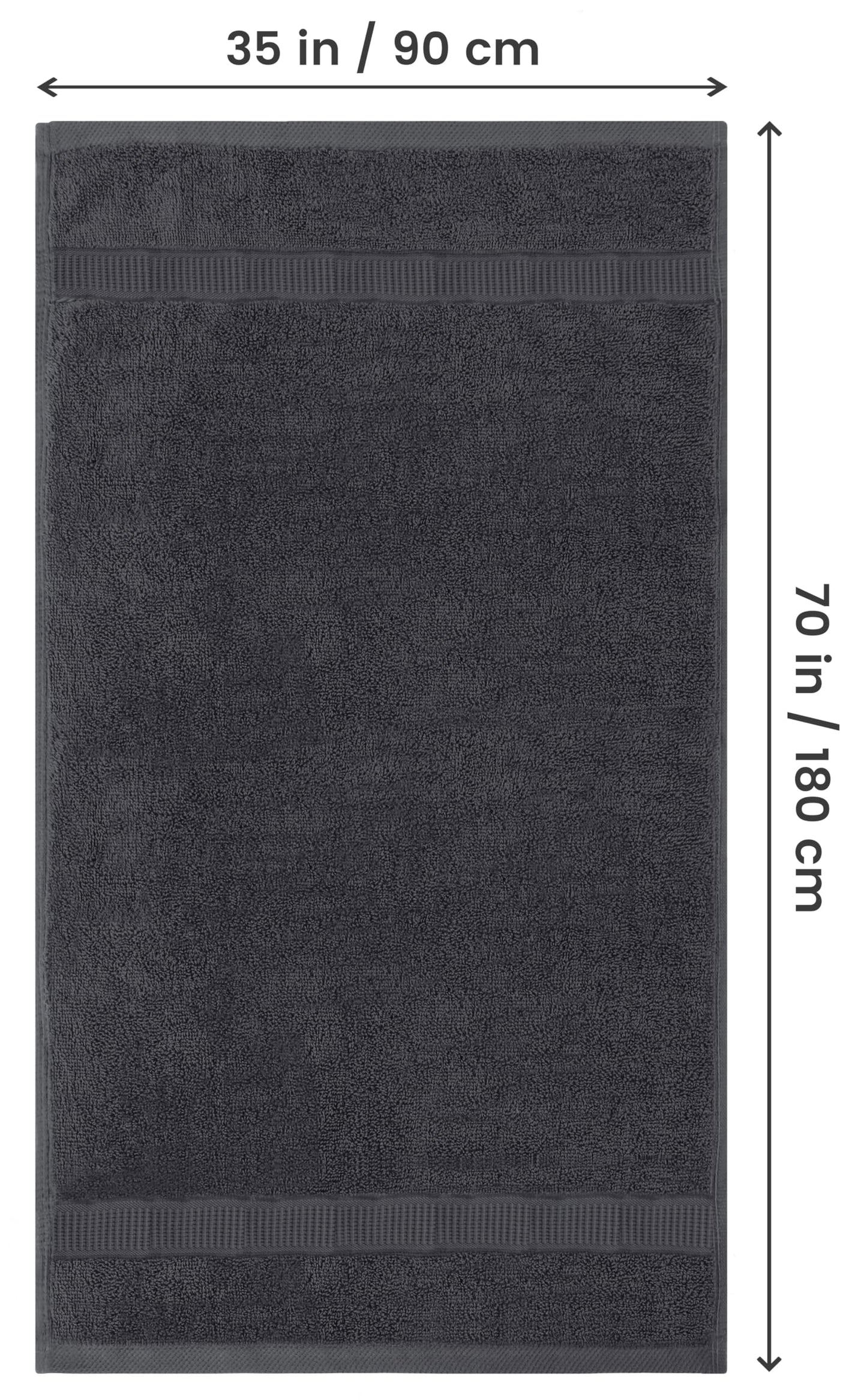 Utopia Towels - Luxueux Drap de Bain géant 2 pièces, 100% Coton filé à Anneaux, très Absorbant et à séchage Rapide, Serviette de Bain/Serviette de Sauna, Super Douce (90 x 180 cm, Gris)