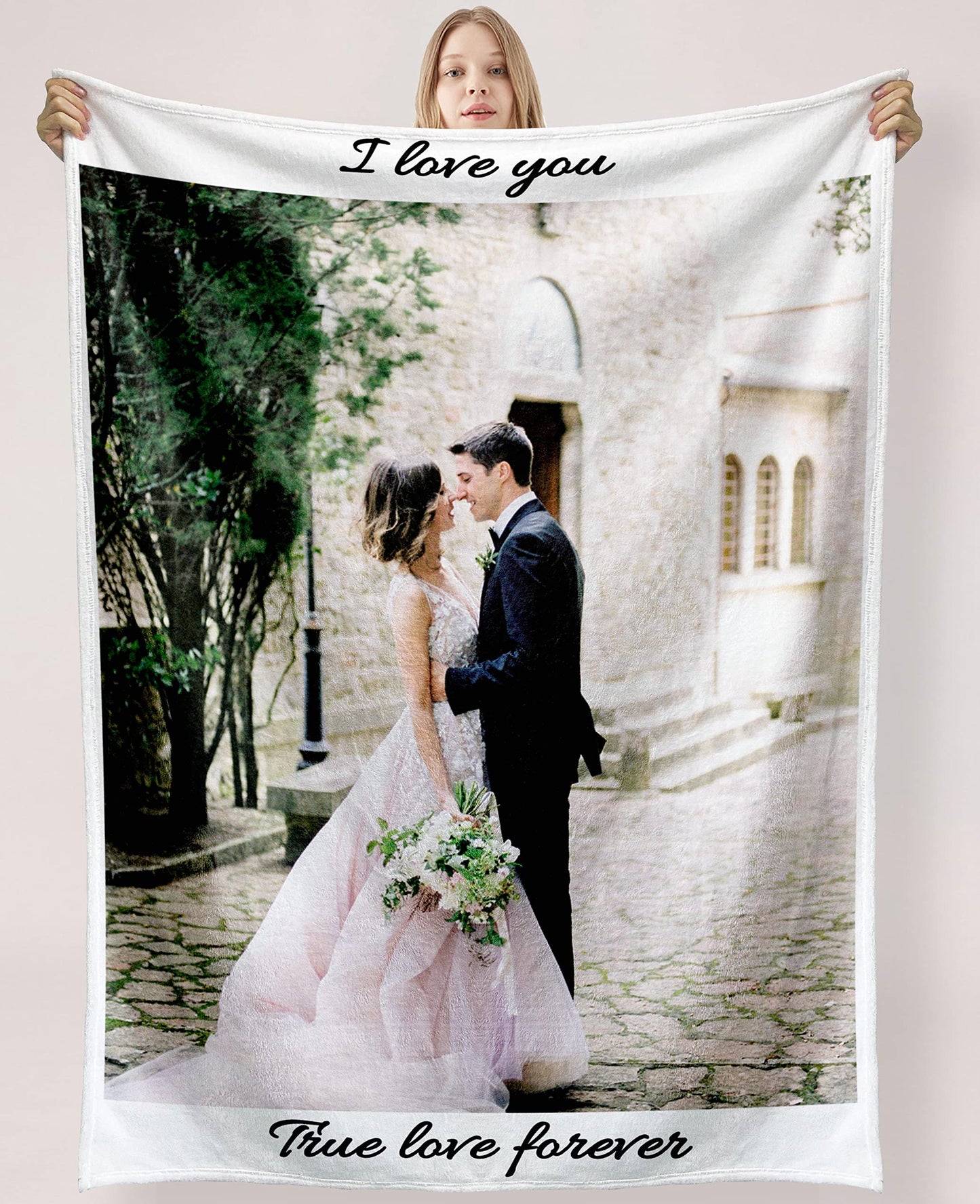 Plaid Personnalisé Photo Couverture Personnalisée Photo Et Texte Anniversaire Cadeau De Vacances pour Papa, Maman, Enfants, Animaux De Compagnie, Amis Ou Amoureux Cadeau pour Noël (1 Photo)