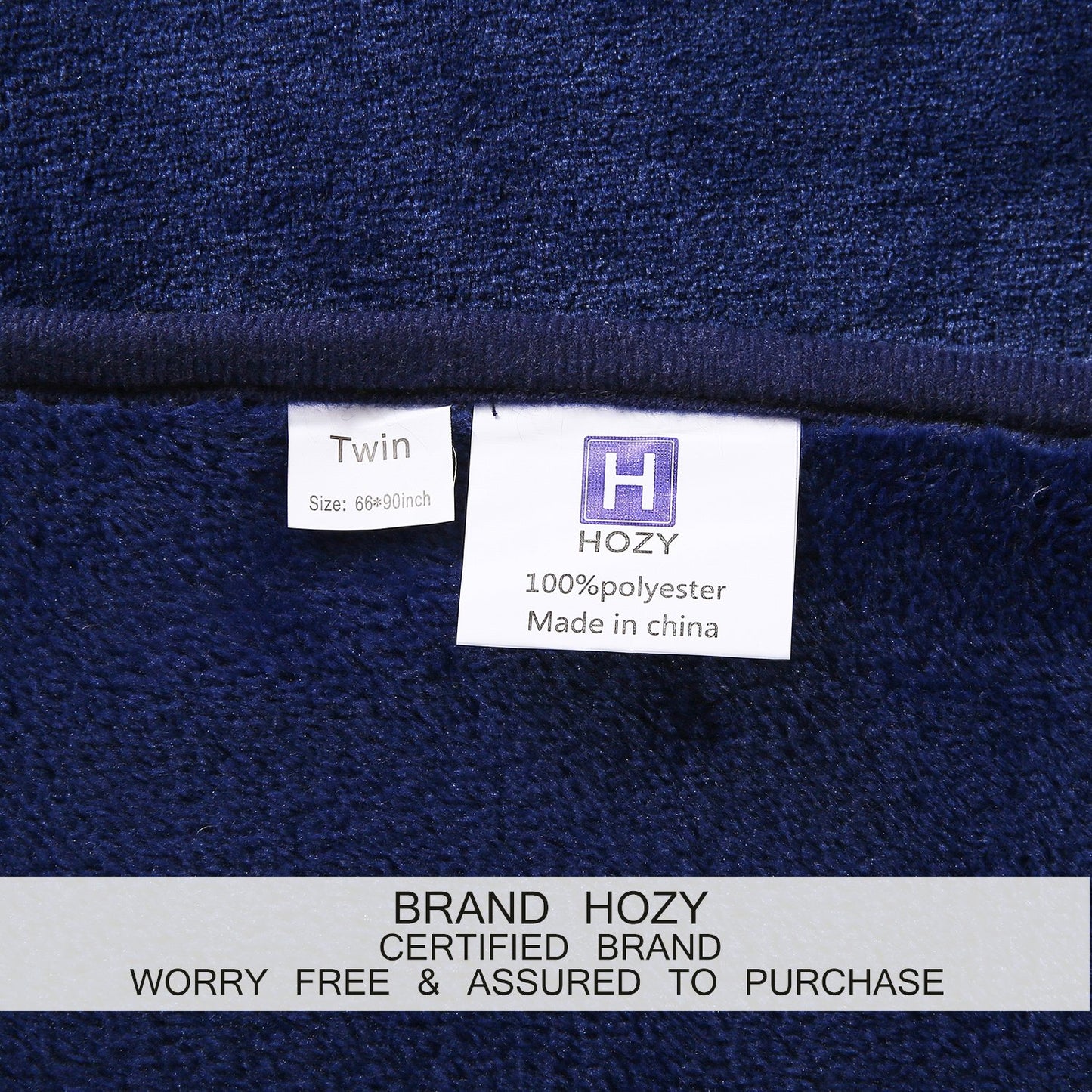 HOZY Plaid Couverture Polaire 220x240cm Bleu Fonce Doux et Chaude - 350GSM Couverture de Lit 2 Personnes et Plaid Canapé Flanelle - Réversible Double Face