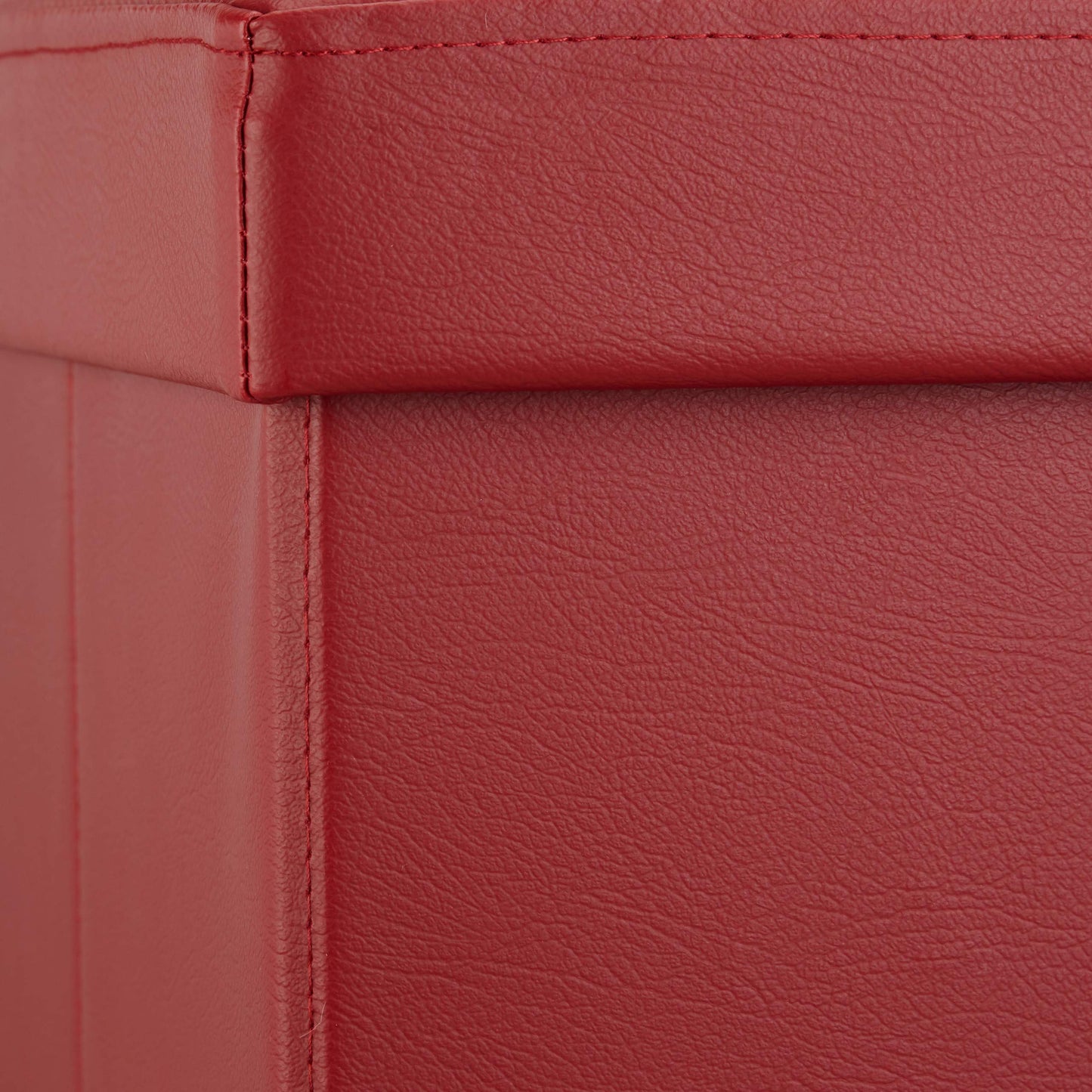 Relaxdays Banc de rangement pratique en simili cuir, 2 places, capacité de charge 300 kg, HLP : 38x76x38 cm, rouge foncé