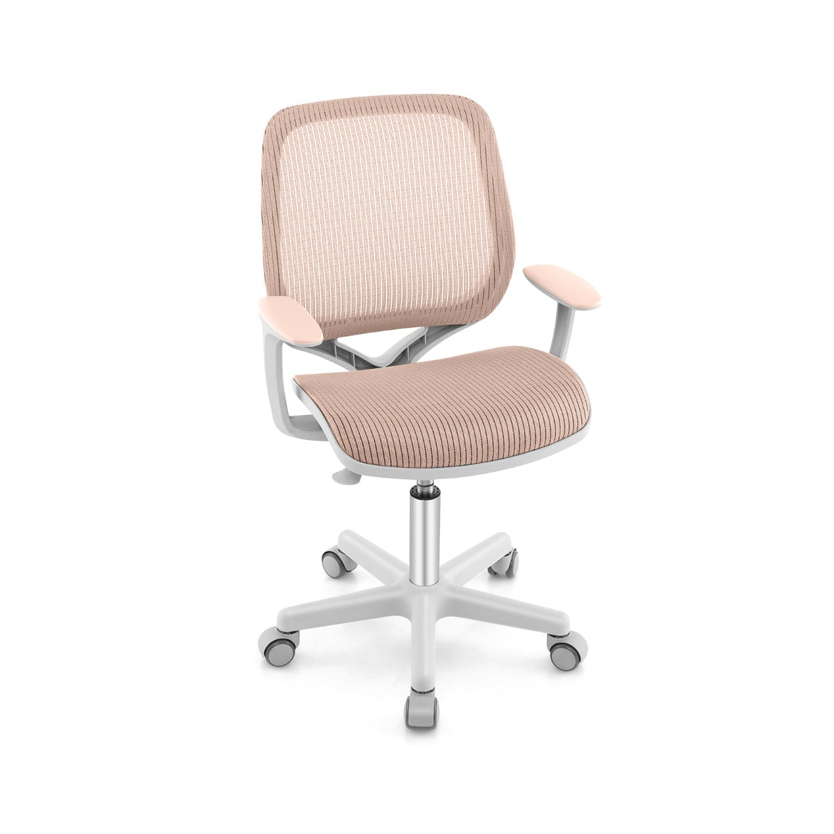 NNECW Kids Swivel Mesh Children Computer Chair with Adjustable Height-Pink-2