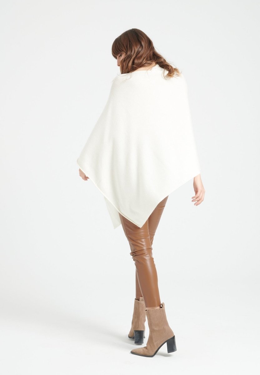 Poncho cachemire écru femme - LILLY 9-4