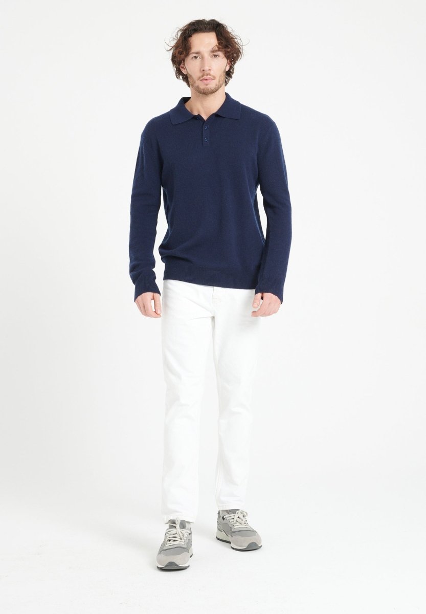 Polo cachemire bleu marine homme - LUKE 5-1