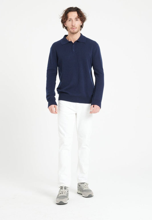 Polo cachemire bleu marine homme - LUKE 5-1