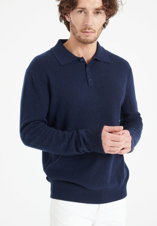 Polo cachemire bleu marine homme - LUKE 5-0