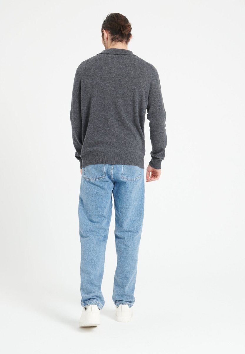Polo cachemire gris anthracite homme - LUKE 5-4