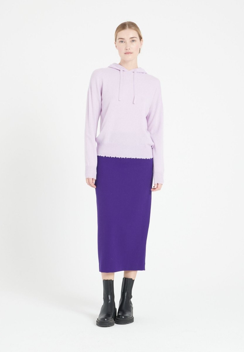 Sweat à capuche cachemire lilas femme - MIA 16-1