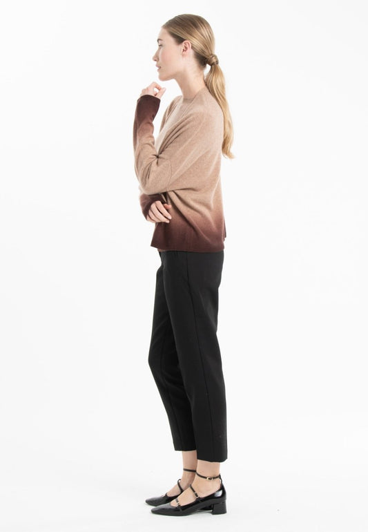 Gilet cachemire camel/marron femme - NAMI 12-1
