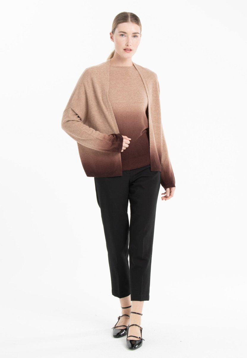 Gilet cachemire camel/marron femme - NAMI 12-3
