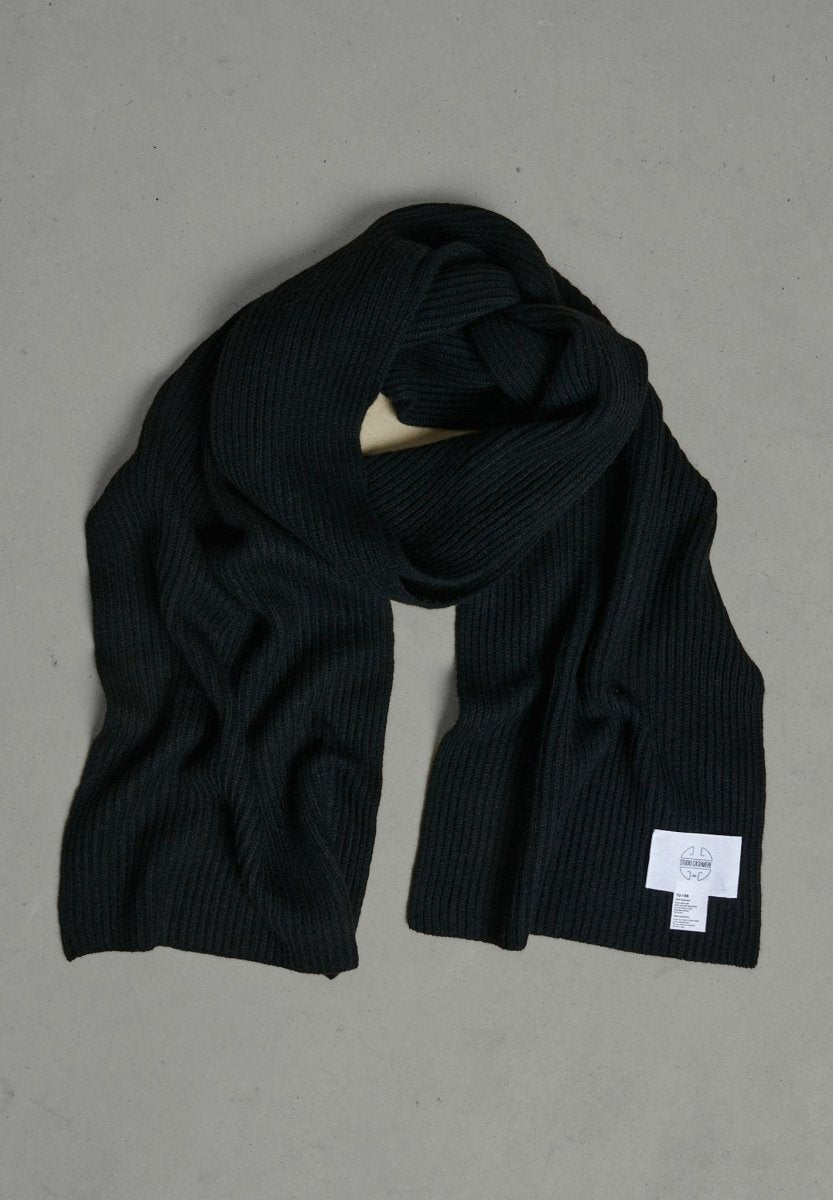 Écharpe cachemire 4 fils noir - UNI 10-1